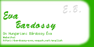 eva bardossy business card