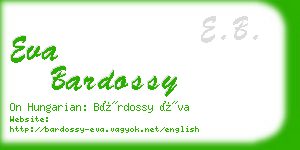 eva bardossy business card
